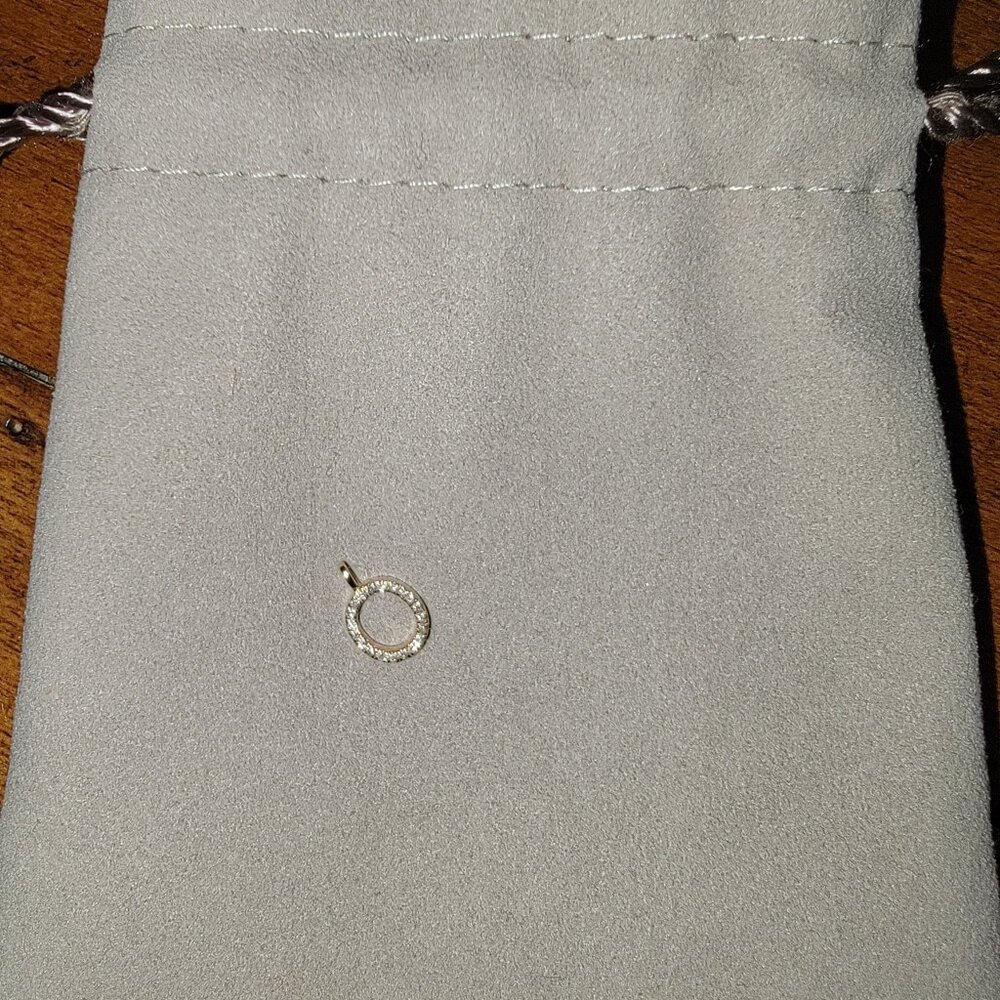 14K gold Diamond "O" initial
